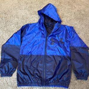 Under Armour Coat Jacket boys size youth large hood loose fit Lightweight blue